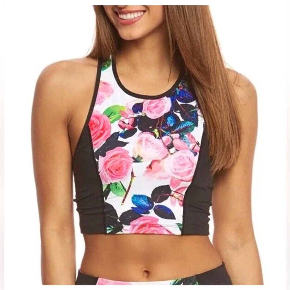 Betsey Johnson Activewear Sports Bra Crop Top Racerback Size Medium (M)
